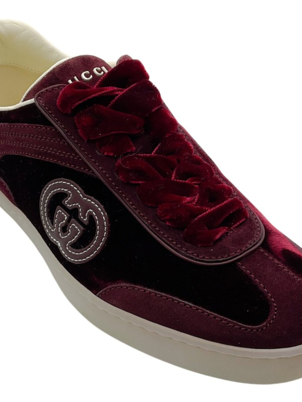 Gucci G75 Burgundy Velvet / Suede Sneakers